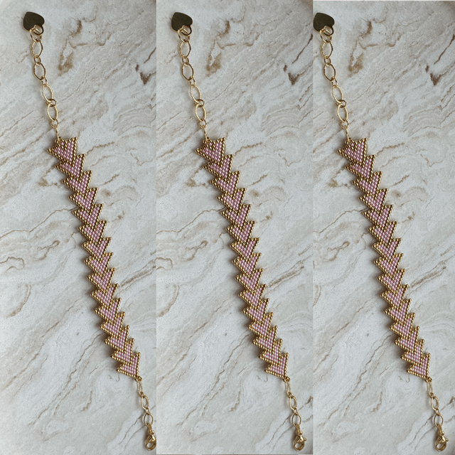 Pink Arrows with 24k Golden Plated Miyuki Delica