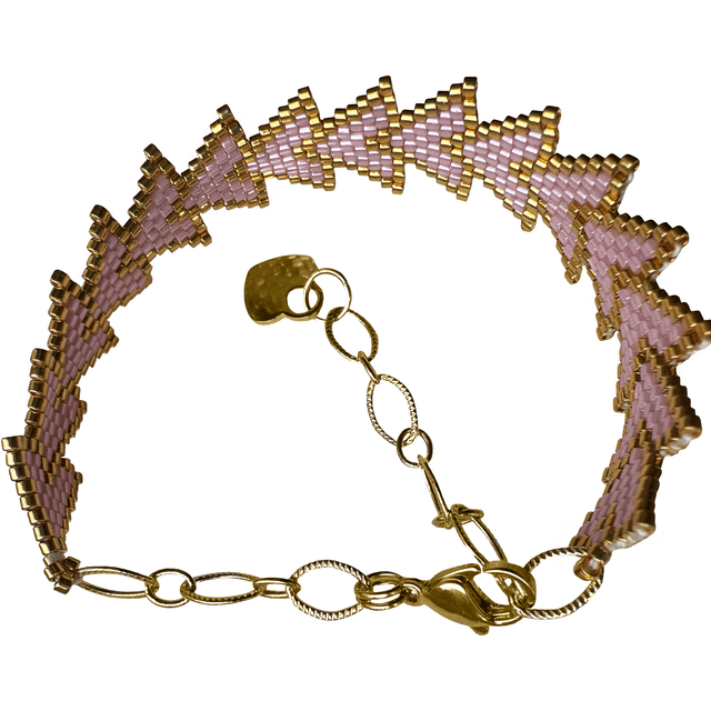 Pink Arrows with 24k Golden Plated Miyuki Delica
