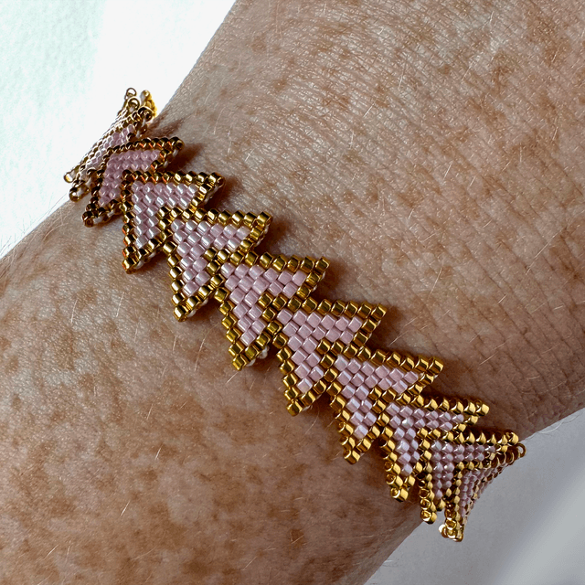 Pink Arrows with 24k Golden Plated Miyuki Delica